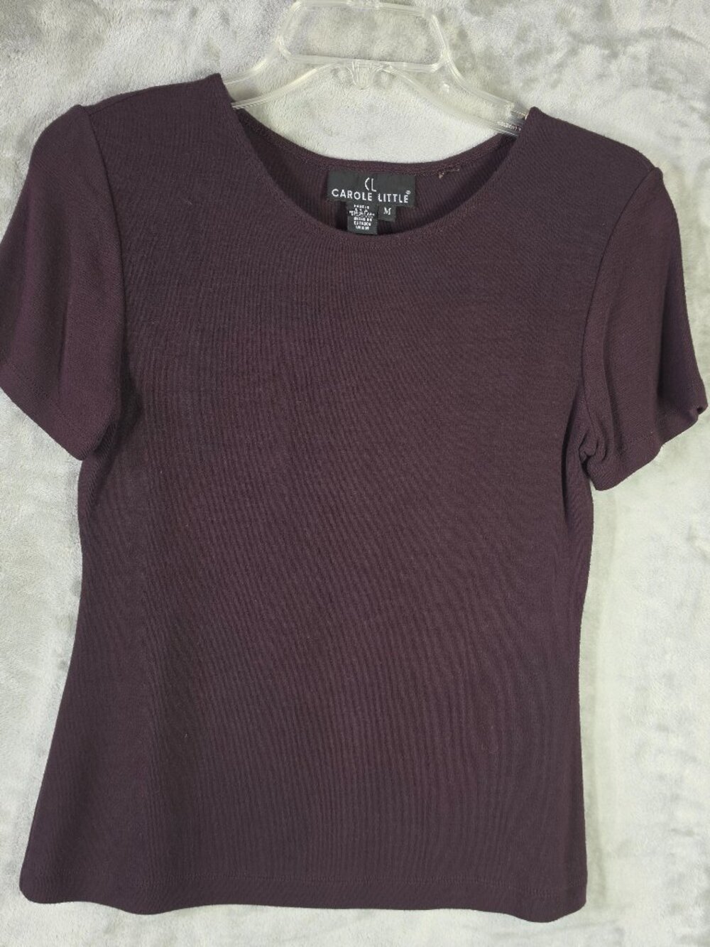 Vintage Carole Little Purple Knit Top Medium Made in USA